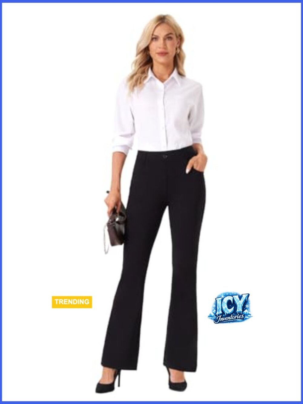 Stretchy Straight Leg Dress Pants Slacks with Pockets - Picture 2 of 7